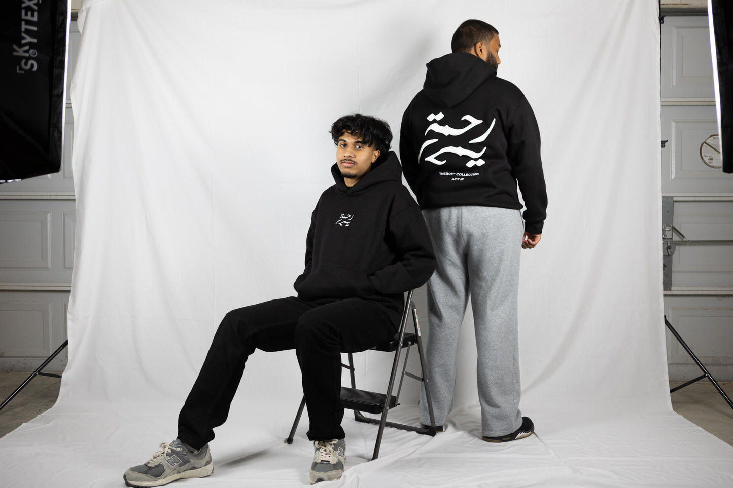 "Rahma" Heavyweight Hoodie Black/White