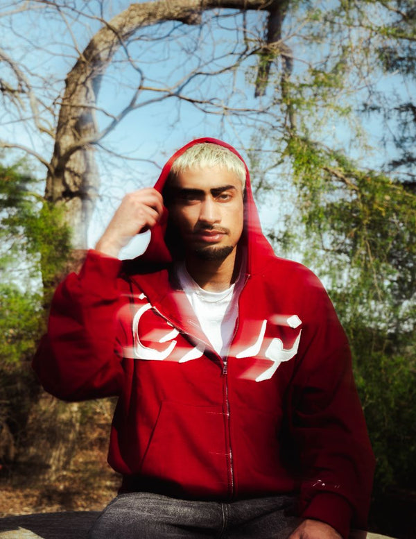 Nur Zip Up Red/White